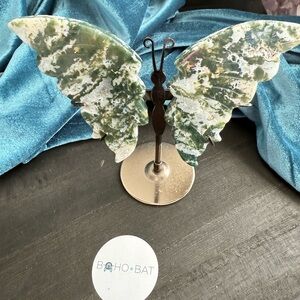 Moss Agate Butterfly 6 inches across